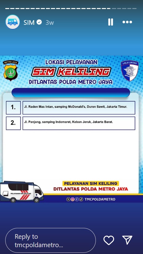 Lokasi IM Keliling Minggu